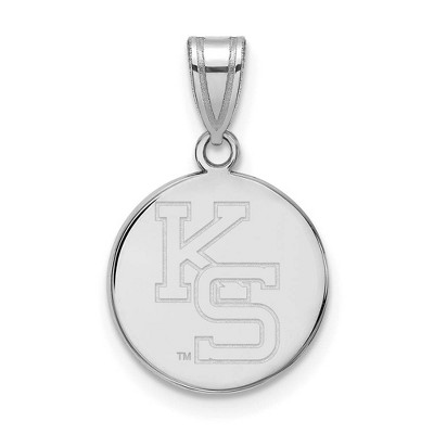 Black Bow Jewelry 14k White Gold Kansas State Wildcats NCAA Medium Pendant