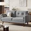 Acekool 65" Mid Century Modern Loveseat, Deep Seat Linen Sofa Couch for Living Room, Bedroom, Small Space, 2-Seater, Beige - 3 of 4