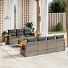 vidaXL Garden Sofa Set Grey PE Rattan Large Adjustable Feet - 2 of 4