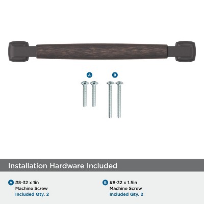 Oil Rubbed Bronze 6-5/16" Cabinet Drawer Pull with Mounting Hardware