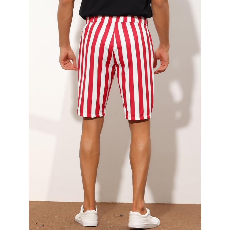 Lars Amadeus Men's Striped Regular Fit Casual Summer Dress Chino Shorts, 3 of 6