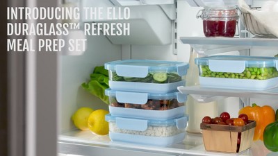 Ello 10-Piece Halogen Blue Glass Meal Prep Storage Set