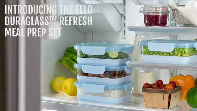 Ello 10pc Glass Meal Prep Food Storage Container Set Blue, 2 of 8, play video