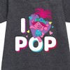 - Trolls - I Love Pop Poppy Graphic Short Sleeve Fleece Dress - 2 of 3