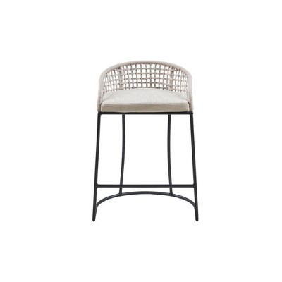 Ridstar Set of 2 Woven Counter Stool For Dining Room & Counter-Beige