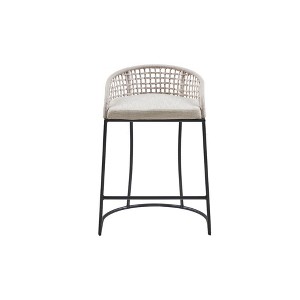 Ridstar Set of 2 Woven Counter Stool For Dining Room & Counter-Beige - 1 of 4