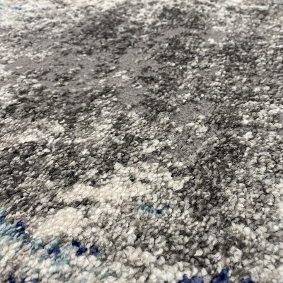 Blue and Gray Abstract 5' x 7' Synthetic Area Rug