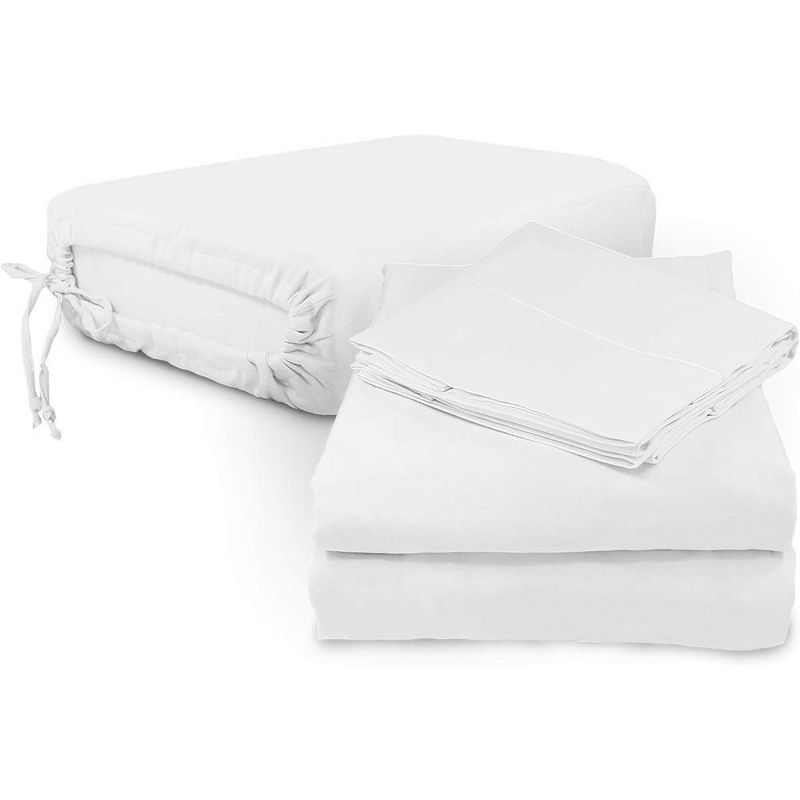 Whisper Organics, 100% Organic Cotton Sheets, 300 Thread Count Bed Sheets Set, GOTS Certified, 2 Pillowcases Included, White Color, 2 of 7