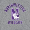 Women's Northwestern University Large Cap Sleeve Baby Rib Crop Top Athletic Heather - 3 of 4