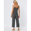 cheibear Women's Soft Cami Top and Capri Lace Trim Sleeveless Summer Pajama Set - 3 of 4