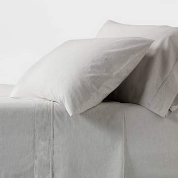 Linen Glacier Grey Full Bed Sheet Set By Bare Home : Target