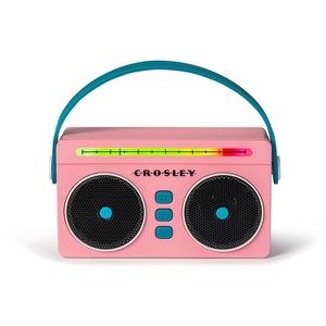 Crosley Mini Boombox Portable Bluetooth Speaker - Flamingo - 1 of 4