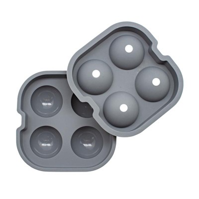 BarY3 Gray Silicone Ice Tray 4 Ball