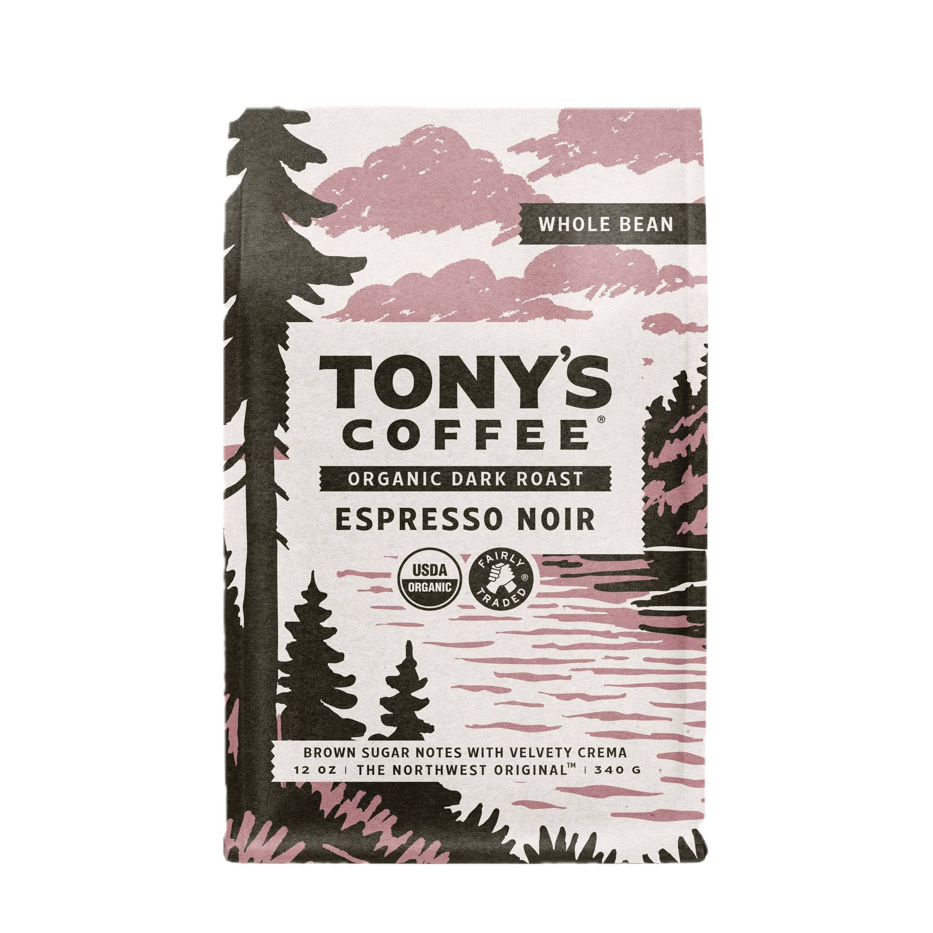 Tony's Coffee Espresso Noir Dark Roast Whole Bean Coffee - 12oz: Organic Certified, Fair Trade Certified, Arabica Beans