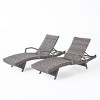 Okak HDPE Reclining Patio Chaise Lounge for Outdoor Use,Ergonomics Outdoor Long Chiase Rattan Poolside Chair for Deck,Backyard&Pool,Gray - 2 of 4