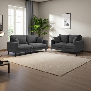 2-Piece Modern Corduroy Sofa Set with 3-Seater & 2-Seater Couches - 1 of 4