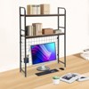 YIYIBYUS Bookcase 2-Tier Multipurpose Countertop Display Shelf Adjustable Wood Rack Organizer - Black - 2 of 4
