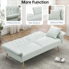 SKRAN 67.71 Inch Faux leather sofa bed with adjustment armres for small space Living Room, Bedroom Office,White - 2 of 4