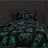 Tadpoles 7-Piece Gamer Glow in The Dark Comforter Set | Game Controllers Print - Full - Blue, Grey - 2 of 4