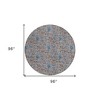 Brown And Blue Floral Washable Indoor Outdoor Area Rug - 3 of 4