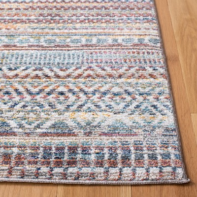 Rust and Gold Abstract Hand-Knotted Rectangular Area Rug