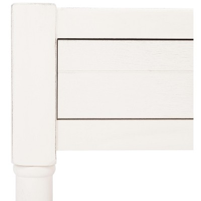 Distressed White Rectangular Wood Coffee Table with Storage