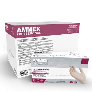 AMMEX Professional Ivory Latex Exam Gloves - Light Duty, Medical Grade - Great for Medical, Dental, Veterinary, Tattoo, and Household and Cleaning - 1 of 4