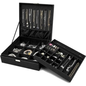 2-Layer Velvet Jewelry Organizer Box for Necklaces and Bracelets - 1 of 4
