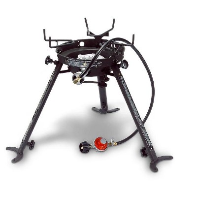 Eastman Outdoors 22 Inch Carbon Steel Camping Wok Kit with Big Kahuna Burner