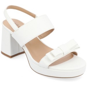 Journee Collection Womens Brookan Sling Back Covered Block Heel Platform Sandals - 1 of 4