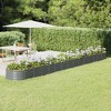 vidaXL Gray Garden Raised Bed, Powder-Coated Steel Construction, 244.1"x31.5"x14.2", Oval Shape Design for Garden, Balcony, Patio Décor - 2 of 4