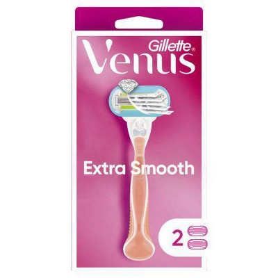 Venus Extra Smooth Pink Women's Razor + 2 Razor Blade Refills