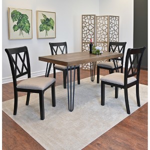 5-Piece Dining Set with Rectangular Table and 4 Cross-back Chairs - 1 of 4