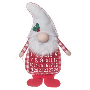 Transpac Polyester 27 in. Multicolored Christmas Gingham Gnome Countdown Calendar - 1 of 2