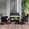 Pure Garden 4pc Outdoor Patio Rattan Furniture Set - 2 of 4