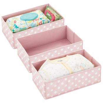 mDesign Fabric Baby Nursery Drawer Organizer Bins, 3 Pack