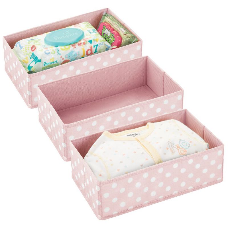 mDesign Fabric Baby Nursery Drawer Organizer Bins, 3 Pack, 1 of 9