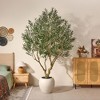 DR.Planzen 8FT Large Double-Fork Artificial Olive Tree in White Oval Planter, Realistic Faux Olive Tree for Indoor Outdoor Home Decor - 3 of 4