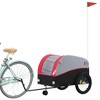VidaXL Bike Trailer Black and Red 99.2 lb Iron - 3 of 4