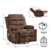 Recliner Chair Nursery, Manual Reclining Rocking Chair, 360 Swivel Glider with Cup Holder, Massage and Heat Recliner, Indoor Single Sofa Chairs - 2 of 4