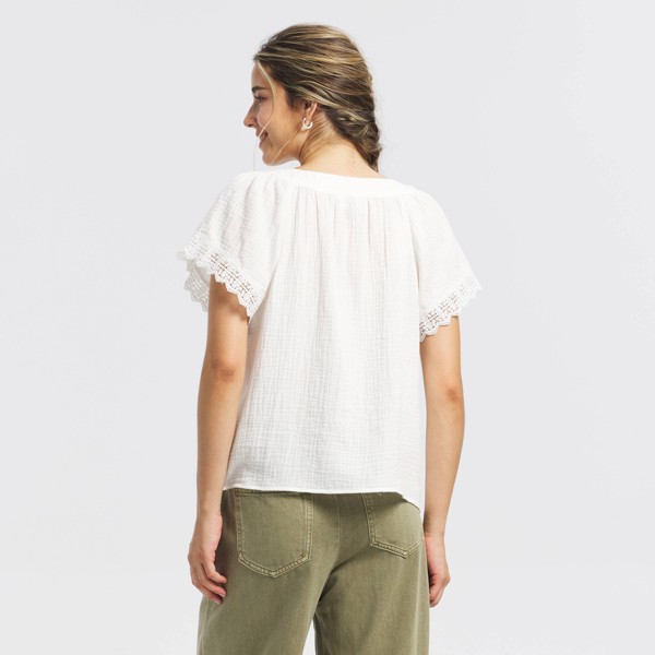 Top de Manga Corta Raglan con Encaje para Mujer - Universal Thread™ 2