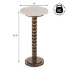 JONATHAN Y Monroe 24.25" Rustic Farmhouse Spindle Wood Drink Table & Decorative End Table with White Marble Round Top - 4 of 4