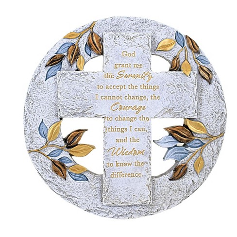 9.5 Inch Serenity  Stepping Stone Plaque Cross Memorial Stones And Statues - image 1 of 3