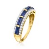 Ross-Simons 1.20 ct. t.w. Sapphire and .29 ct. t.w. Diamond Ring in 14kt Yellow Gold - 3 of 4