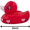 4E's Novelty 3" Valentines Rubber Duck 2 Pack - Large Red XOXO Sweetheart Rubber Ducky for Valentines Day Decoration - 2 of 4