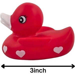 4E's Novelty 3" Valentines Rubber Duck - Large Red XOXO Sweetheart Rubber Ducky for Valentines Day Decoration - 1 of 4