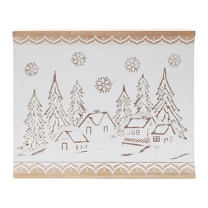 Carved Wood Winter Village Wall Art 19"L - 1 of 3