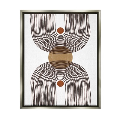 Stupell Industries Asymmetrical Rainbow Reflection Abstract Round Shapes Brown White