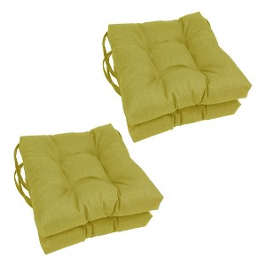 Blazing Needles, 16-inch Spun Polyester Solid Outdoor Square Tufted Chair Cushions (Set of 4) - 1 of 1