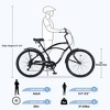 Okak 26IN Beach Cruiser Bike with 7 Speed System, Mens Bike with Front and Rear V brakes, Metal Frame Bicycle for Teens and Adults - 4 of 4